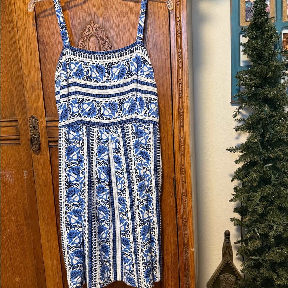 LOFT Blue and White Dress